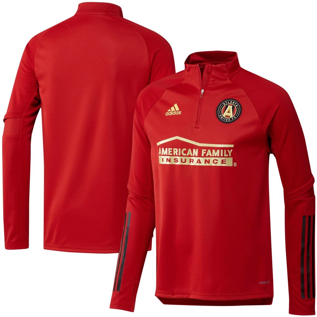 Atlanta United Fc Adidas Quarter-Zip Aeroready Training Jacket Long Sleeve Red M